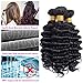 Brazilian Virgin Hair Deep Curly Wave 3 Bundles 100% Unprocessed Human Hair Natural Black Color Hair Extensions Can Be Dyed and Bleached (16 18 20)