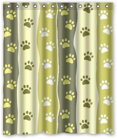 Honey Day House Dog Paw Prints Waterproof Shower Curtain 60x72 Gift Choice
