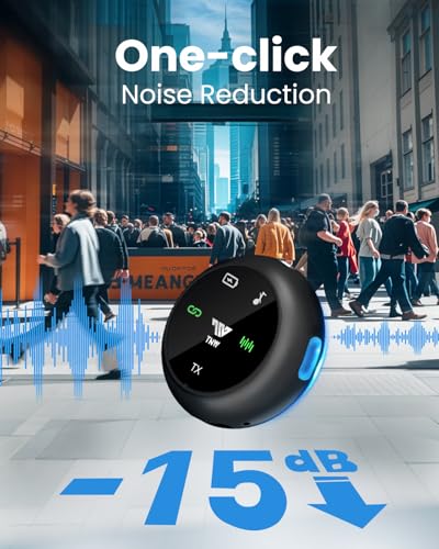 Wireless Lavalier Microphone for iPhone/Android, TNW A37 Mini Mic with Noise Cancellation, 40H, 50M Range, 2in1 Clip&Magnetic Lapel Mic for Video Recording, Tiktok, Podcast, Streaming, Vlogging-Black