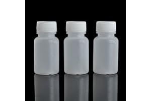 Bezall 100Pcs 20ml PE Plastic Empty Small Mouth Graduated Lab Container Reagent Bottle Sample Sealing Liquid Medicine Bottles
