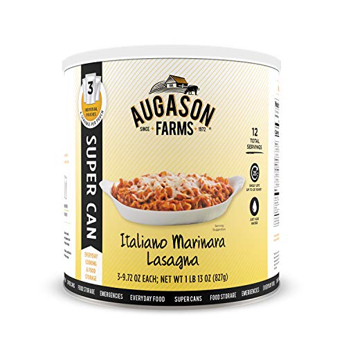 Augason Farms Italiano Marinara Lasagna SUPER CAN with 3 Pouches
