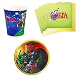 The Legend of Zelda Birthday Party Supplies Set Plates Napkins Cups Kit for 16