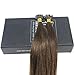 Sunny 14inch Pre Bonded Human Hair Extensions Remy Brazilian Real Human Hair Nano Bead Hair Extensions Dark Brown #4 Hair Extensions Real Hair 50G