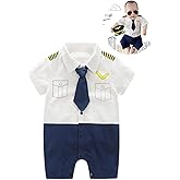 FANCYBABY Baby Pilot For Boys Girls Halloween Uniform Cosplay Romper Costume Outfit