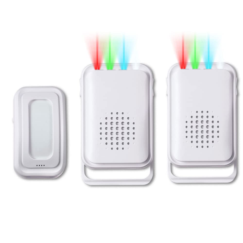 HoneTeek Motion Sensor Detector Door Chime for Business Store Entry Alert, Welcome Buzzer Monitor Doorbell Alarm for Home Elderly (1 Sensor and 2 Receiver)