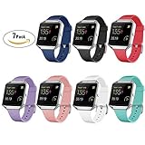 For Fitbit Blaze Slim Bands 7 Pack, GHIJKL TPU Replacement Sport Strap for Fitbit Blaze Smart Fitness Watch, Large Small