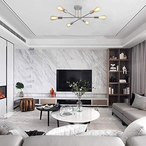 LED ceiling light fixture with four bulbs, suitable for a gentle room ambiance.