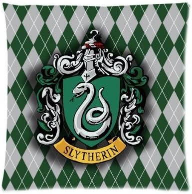 Newbility Harry Potter Hogwarts Slytherin Logo Custom Square Zippered Pillow Case 20" x 20" Inches(two sides)