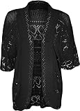 FashionMark Plus Size Women's Crochet Knitted Shrug Cardigan
