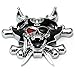 B2 3D Custom Chrome Pirate Skull Cross Knives Evil Emblem Badge Decal 3M Sticker