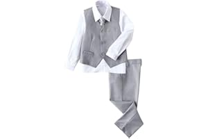 YuanLu Boys Suit Dress Clothes Ring Bearer Outfit Homecoming Dresses Boy Vest and Pants Set for Kids Wedding Tuxedo Suits
