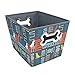 Paw Prints Fabric Pet Toy Bin, Wordplay Design, 14.75 x 10 x 10.75 Inches (37409)