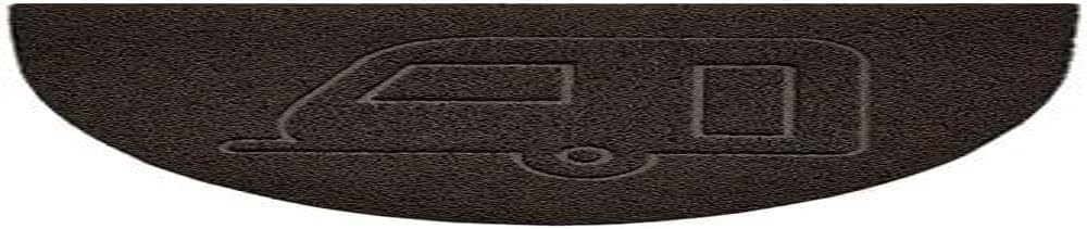 Nicoman Embossed Halfmoon Half Circle Door Mat Dirt-Trapper Jet-Washable Doormat 70x44cm (Brown, CARAVAN Shape) - Use Indoor or Sheltered Outdoor