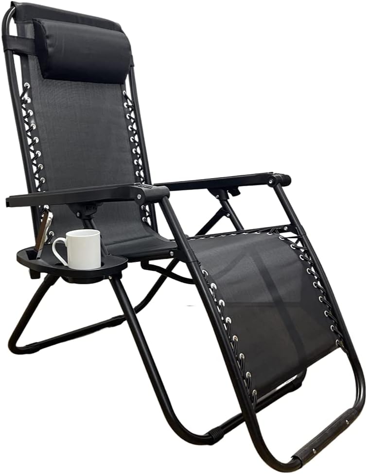 REQUISITE NEEDS Zero Gravity Chair Heavy Duty Textoline Outdoor Relaxer Black