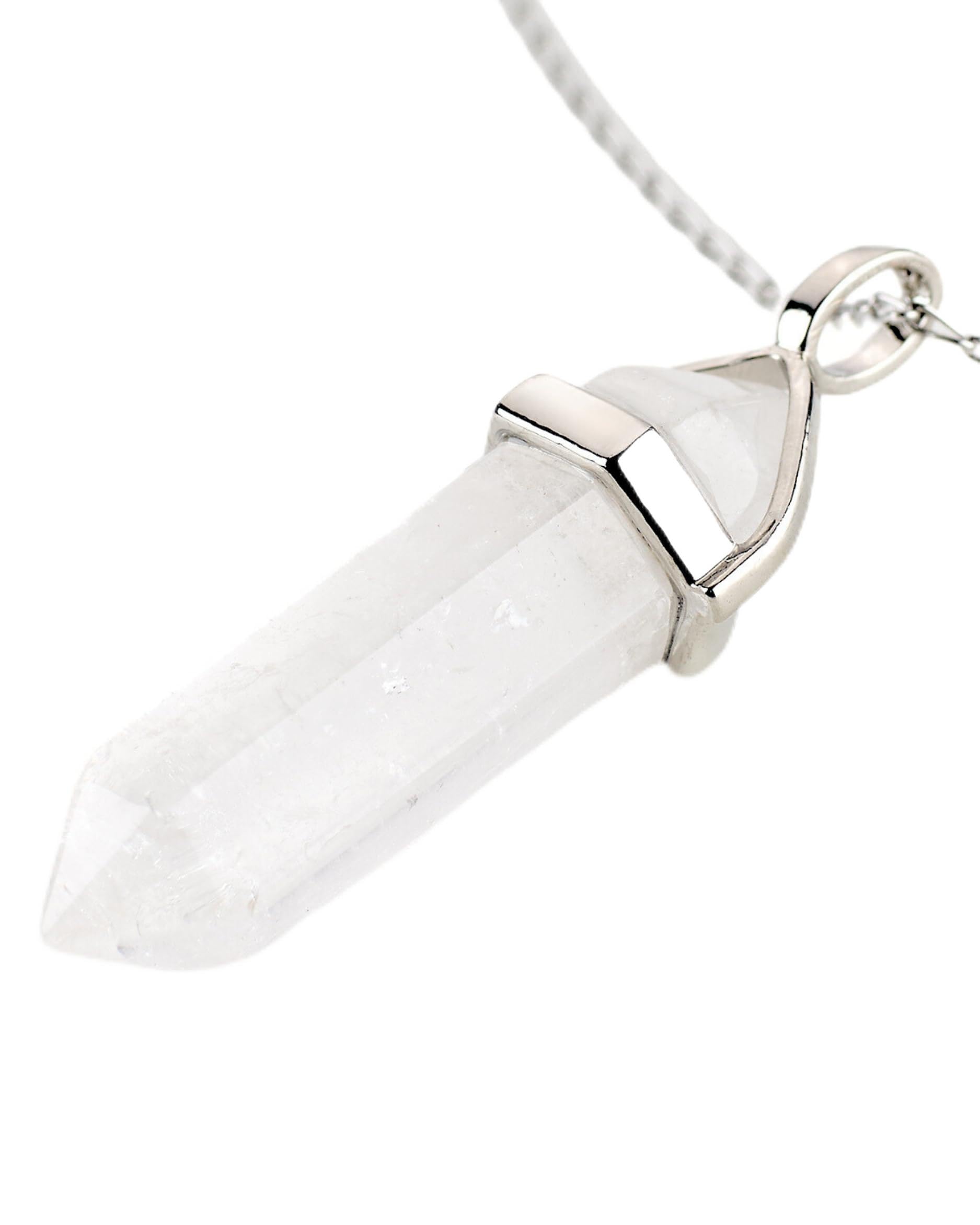 LAVISA Obelisk Necklace, Luxury Gemstone Necklace, Necklace, Intense Colors, Rose Quartz, Amethyst, Necklace, 55+5cm, 41 mm, Stainless Steel, Amethyst, Quartz — image 1