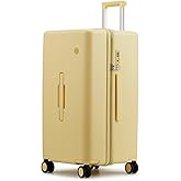 mixi 26'' Max Trunk Luggage Large Checked Luggage PC Hard Shell Rolling Travel Suitcases with Spinner Wheels & TSA Lock, Lark Yellow