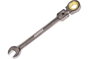 Egofine 7/16 Ratchet Wrench Flex Head, 7/16 Wrench Ratcheting Combination Wrenches SAE, Industrial Grade Gear Spanner with 12 Point Box End, 72-Teeth Ratchet Nickel Plating, Chrome Vanadium Steel