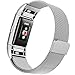 For Fitbit Charge 2 Bands, Stainless Steel Milanese Loop Metal Charge 2 Bands Replacement Accessories with Unique Magnet Lock, Small, Large
