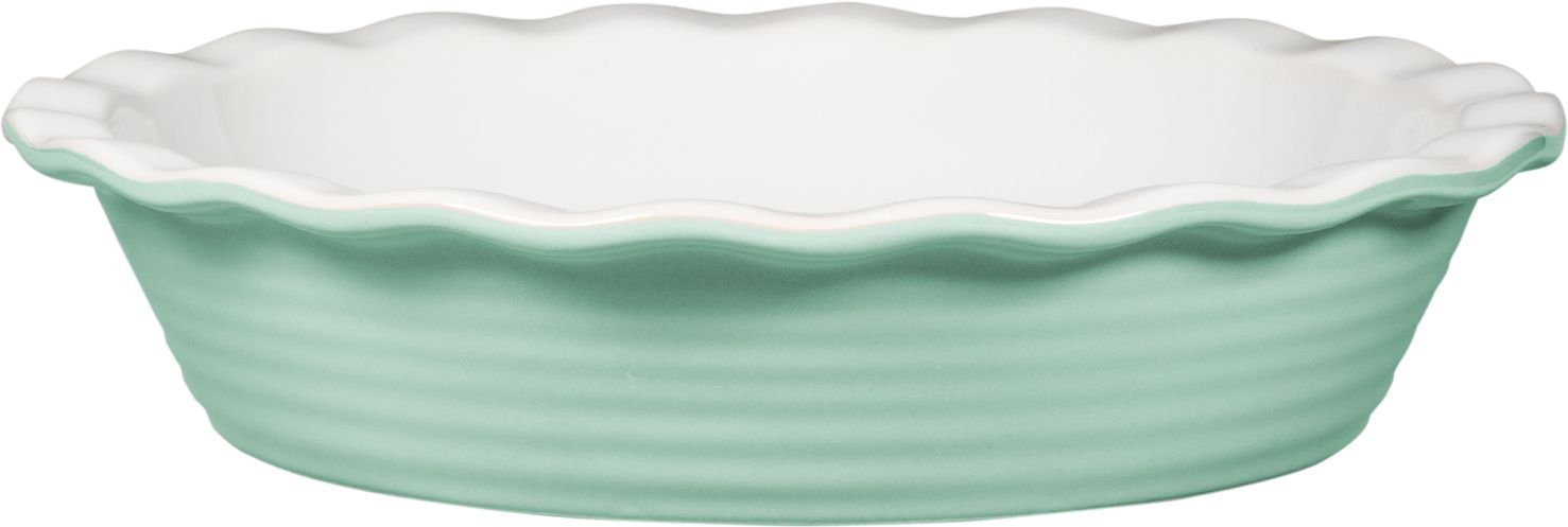 Home Essentials 10.25" D Mint Green Embossed Rings Pie Plate