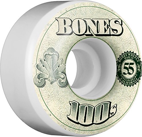 Bones Wheels 100'S #11 55x34 White Set of 4 Skateboard Wheel