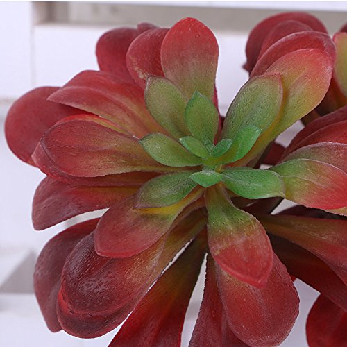 2Pcs- Artificial Flora Fake Rattan Artificial Succulents Plants,Red