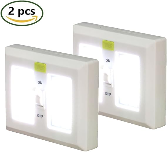 KMSdeco Battery Operated LED Night lights with Timer, Super Bright COB