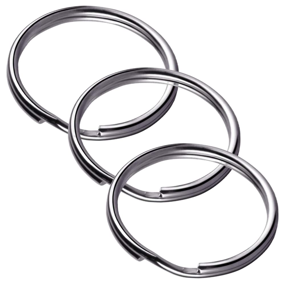 Steel 38mm Split Key Rings - Round Flat Key Chains - Pack of 20