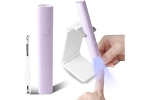 BOMOQING UV Light for Gel Nails,Handheld UV Lamp for Gel Nails,Led Nail Lamp Mini Portable Cordless Rechargeable,Flash Cure Lamp for Gel Nails with Stand,Salon Home DIY (Purple)