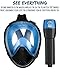 Full Face Snorkel Mask AtlantiSea 180°, GoPro Compatible, Dry Top Snorkeling Tube for Diving Underwater, Panoramic View, Anti-Fog, Anti-Leak Design (Ninja Blue, L/XL)