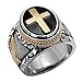 FlameReflection Stainless Steel Tungsten Titanium Men's Band Christian Holy Cross Lord's Prayer Ring Catholic Religious Bible Verse Engraved w Personalize Engrave SPJ