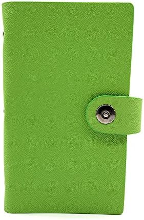 240 Cell Business Name ID Credit Card Holder Book Case Keeper Organizer Book Style (Green)