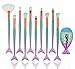 Eye Crown Synthetic Quality Good Makeup Brushes Set with Case Mermaid Shape 11 Pieces - Foundation Blush Face Concealer Eyeliner Shadow Cosmetics Brush Set