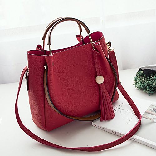 GMYAN New lady's large capacity single shoulder bag litchi pattern wooden bead casual simple color handbag