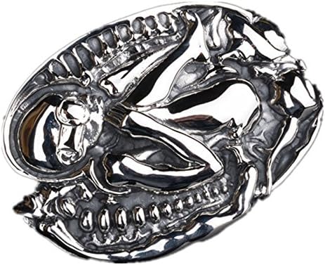 H.R.Giger AVP Birth Machine Baby Bullet Titanium Steel Buckle Cowhide Leather Belt