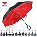 Double Layer Inverted Umbrella Windproof UV Protection Reverse folding Cars Reversible Umbrella by MY’S (Great Red)
