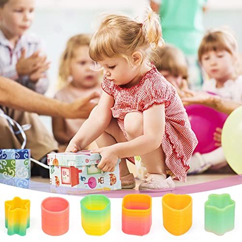 JOHOUSE Mini Magic Springs Bulk, 36PCS Rainbow Coil Spring Toys Magic Slinky Fidget Toys for Stress Relief Kids Halloween Party Favors Trick or Treat Toys