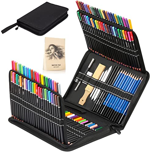 KALOUR 144 Pack Drawing Sketching Coloring Set,Include 120 Professional