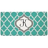 Snaptotes Personalized Monogram Teal Moroccan Checkbook Cover