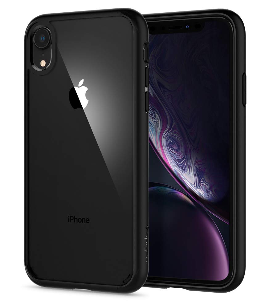 Spigen iPhone XR ケース 6.1インチ 対応 背面 クリア 透明 米軍MIL規格取得 耐衝撃 カメラ保護 衝撃吸収 Qi充電 ワイヤレス充電 シュピゲン ウルトラ・ハイブリッド 064CS24874 (マット・ブラック)商品画像