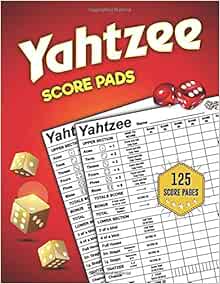 yahtzee score pads 125 large sheets for scorekeeping yahtzee score