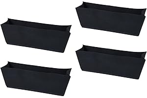 NONGCUNREN Non-Woven Fabric Plant Grow Bags Replacement Coco Liner Window Basket,Trough Shaped Wall and Deck Mount Planters,Round Hanging Basket (4Pack, 24)