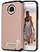 Moto Z Play Case, MP-MALL [Dual Layer] [Shockproof] Armor Hybrid Defender Anti-Drop Rugged Protective Case Cover Fit For Moto Z Play Droid (Rose Gold)