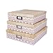 SLPR Decorative Cardboard Storage Boxes With Lids for Home Décor - Set of 3: Boho Nesting Letter and Document Boxes for Memories, Keepsakes, Scrapbooks