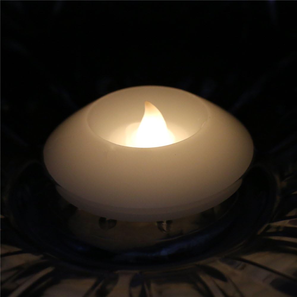 ARDUX 3inch Wax Waterproof LED Floating Candles Night Light Flameless