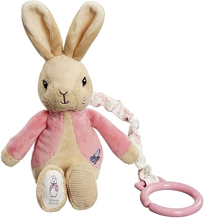 Rainbow Designs Flopsy Jiggle Attachable Beatrix Potter Pram Toy Pink