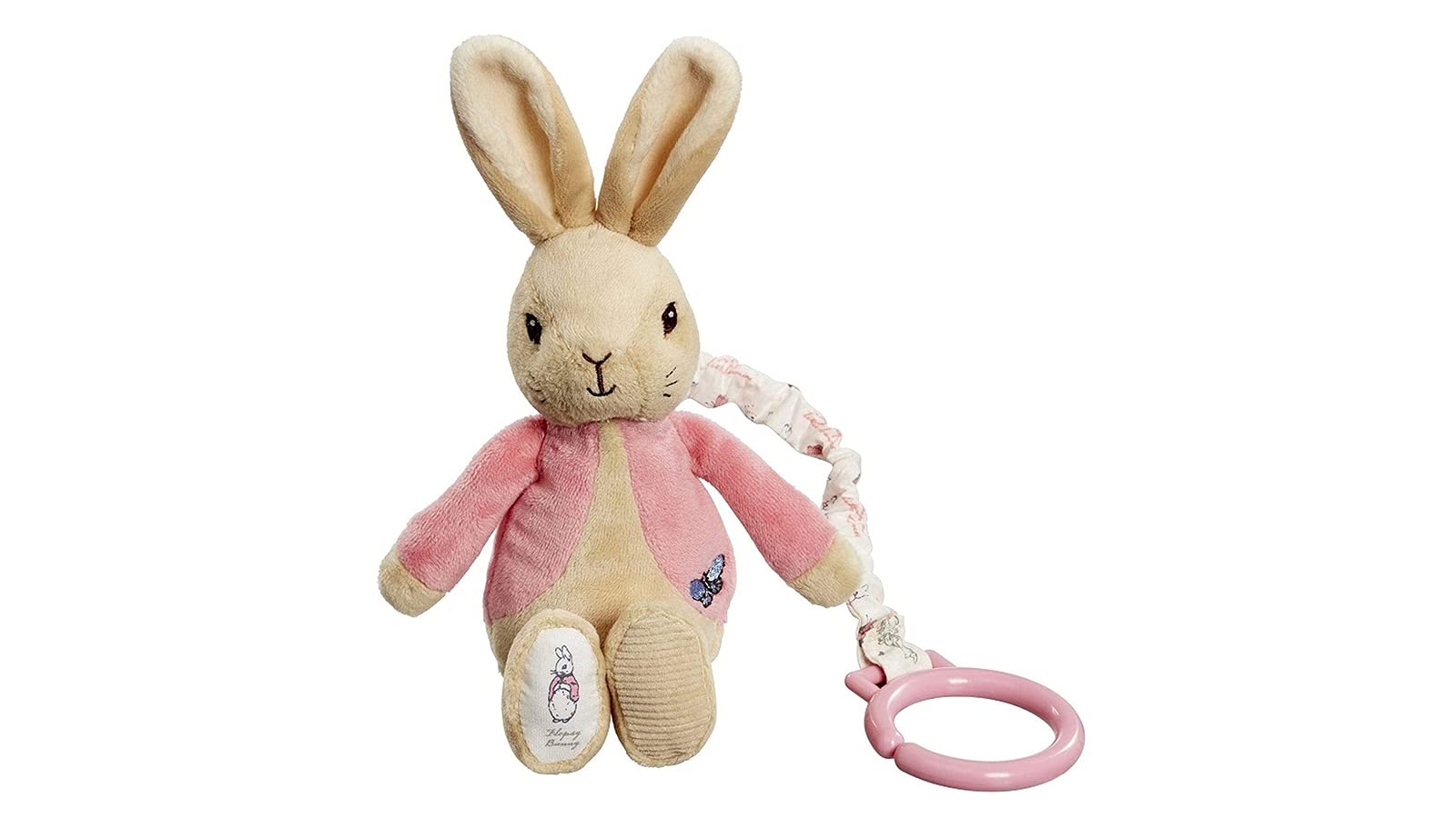Rainbow Designs PO1452 Beatrix Potter Flopsy Jiggle Attachable Peter Rabbit Pram Toy,Pink