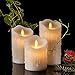 AIR ZUKER Flameless Candles LED Candles Tear Wave Shaped Candles Battery Operated Candles Pillar LED Candle with Timer and 10-Key Remote, Height 4