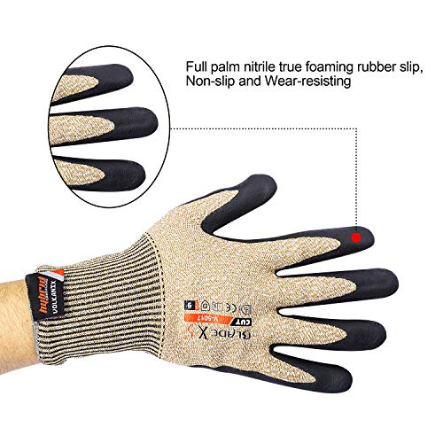 OCGIG Cut Safety Gloves Breathable Oil Resistant Level 5 Protective None Fiberglass Work Glove V-5017,L - Thumbnail 3