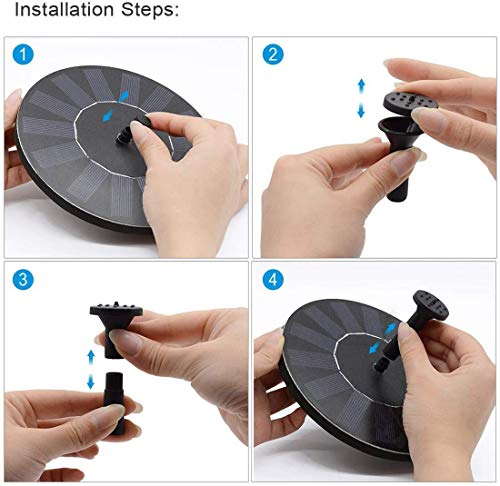 image for PinShang Solar Fountain Pump for Bird Bath Outdoor Water Fountain Pump