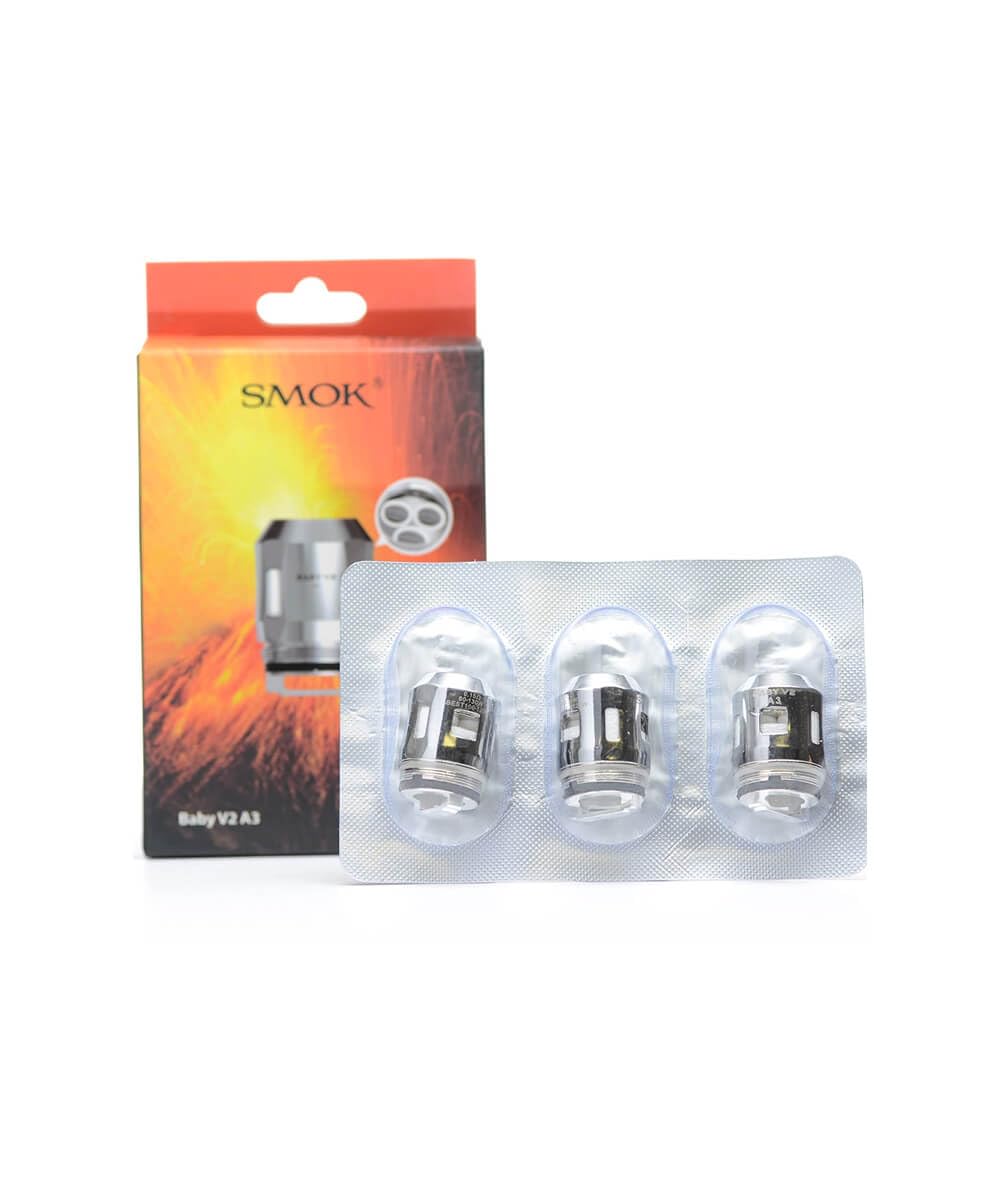 Original SMOK TFV8 Baby V2-A3 Coil Head (A3 0.15ohm SS) Works With TFV-Mini Tank, R Kiss Kit, Species Kit No Nicotine